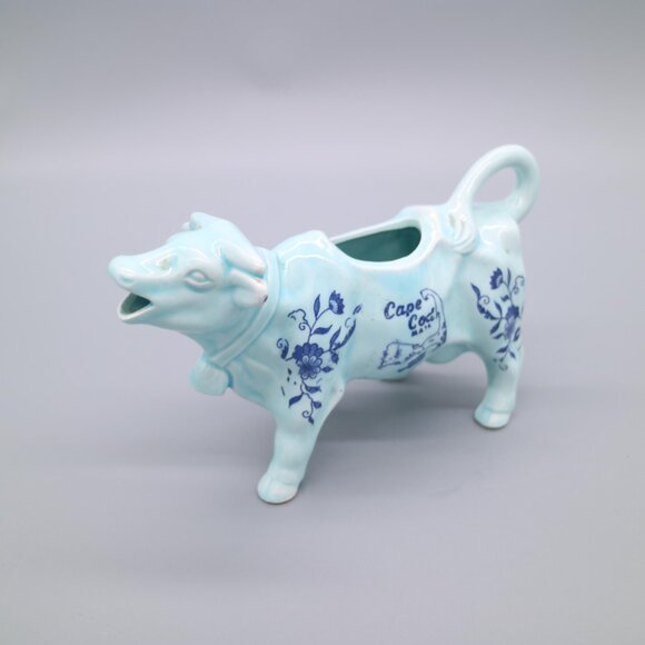 Vintage Delphite Blue Cow Creamer Pitcher | Kitschy Farmhouse Decor | Farmcore - Picture 6 of 6